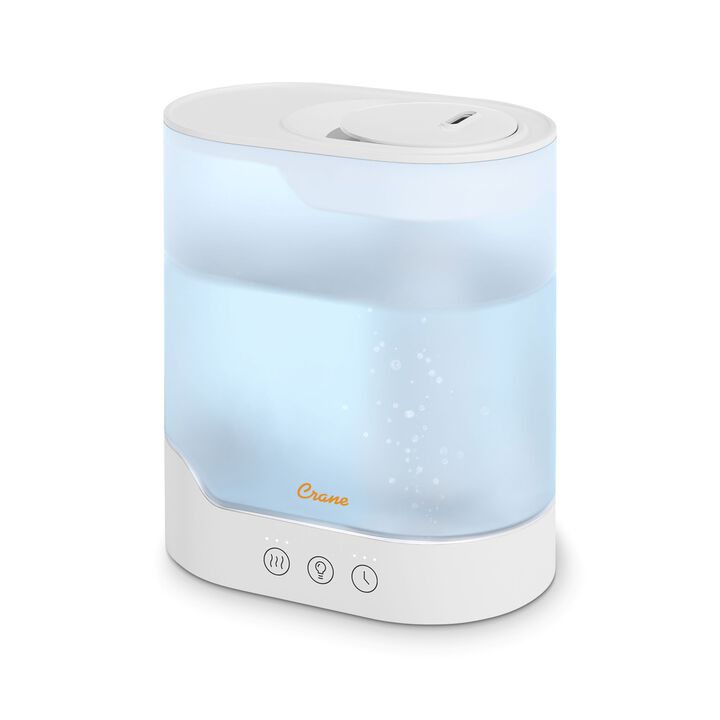 Crane 0.7 Gallon Top Fill Cool Mist Humidifier and Aroma Diffuser, with Color-Changing Night Light and Aroma Diffuser Function, Humidifier For Bedroom, Office or Nursery