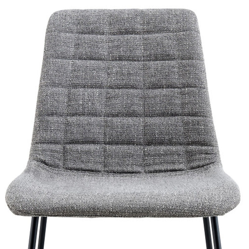 Hivvago Set of Two Gray And Black Upholstered Fabric Dining Side Chairs
