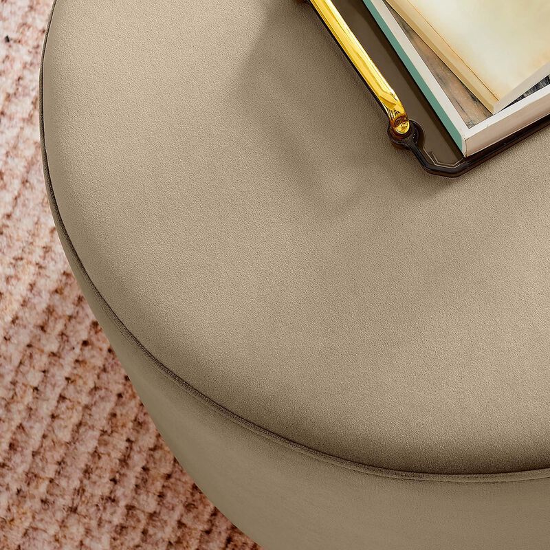 Modway Large 23" Round Performance Velvet Upholstered Upholstered Ottoman image number 5
