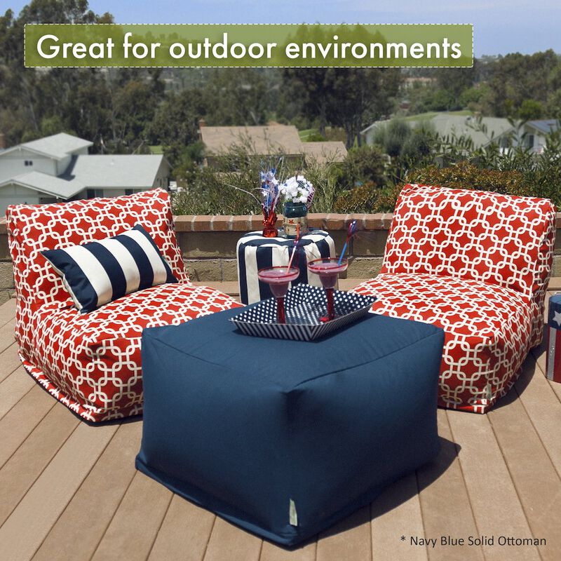 Majestic Home Goods Ottoman Pouf Links Gray