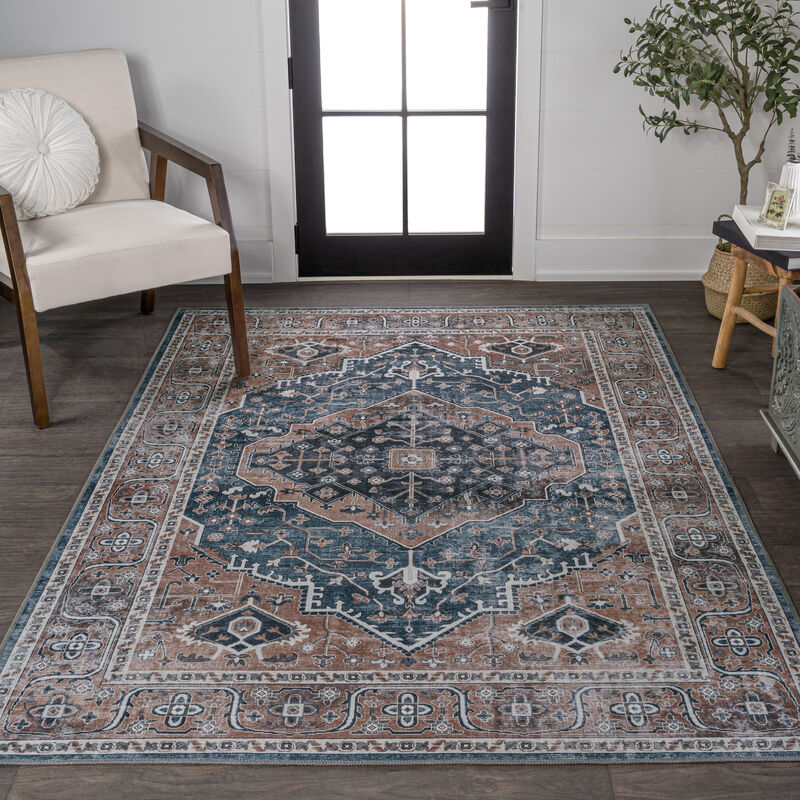 Alacati Ogee Medallion Machine-Washable Area Rug