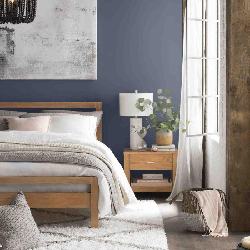 Hivvago FarmHouse Traditional Rustic Acacia 1 Drawer Nightstand