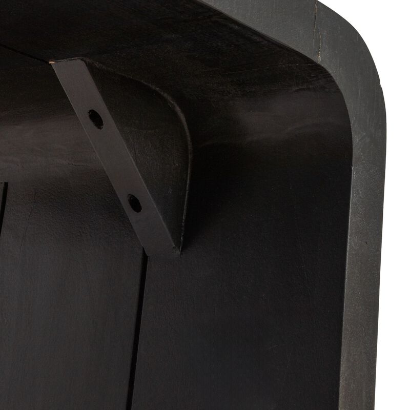 Modern Waterfall Edge Mango Wood Coffee Table, Black image number 6