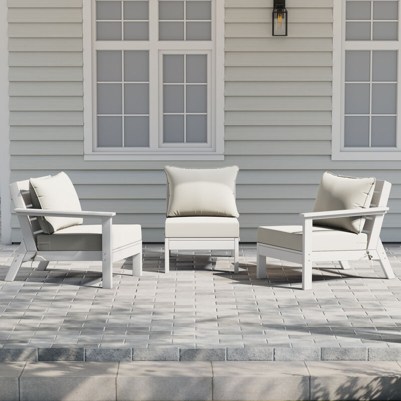 WestinTrends Outdoor Patio HDPE Sectional Sofa with Patio Cushions image number 1
