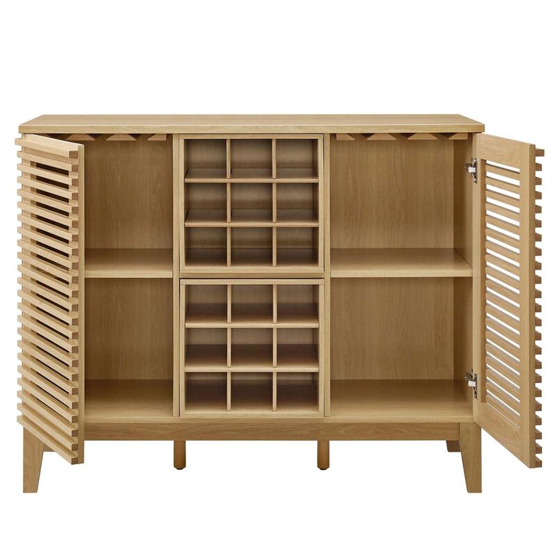 Modway Render Mid-Century Modern Wine Bar Cabinet in Charcoal 17 x 46 x 37 image number 5