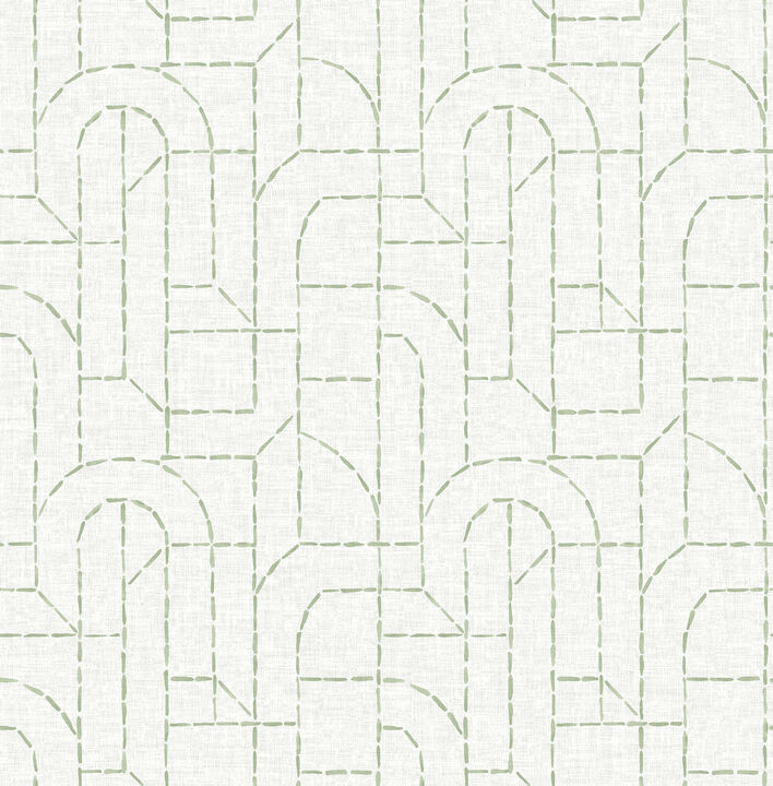 Integrity Light Green Arched Outlines Wallpaper