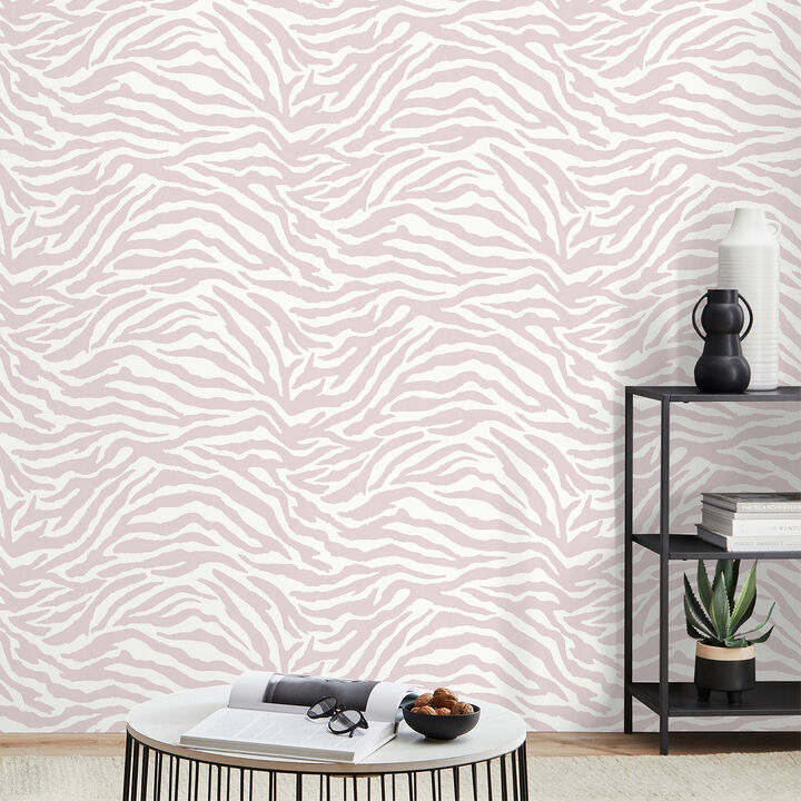 Shoshana Pink Modern Zebra Wallpaper