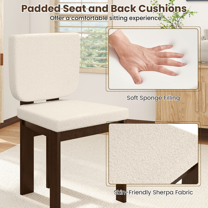 Set of 2 Wooden Dining Chairs, Rubber Wood Legs for Home Office and Living Room image number 5