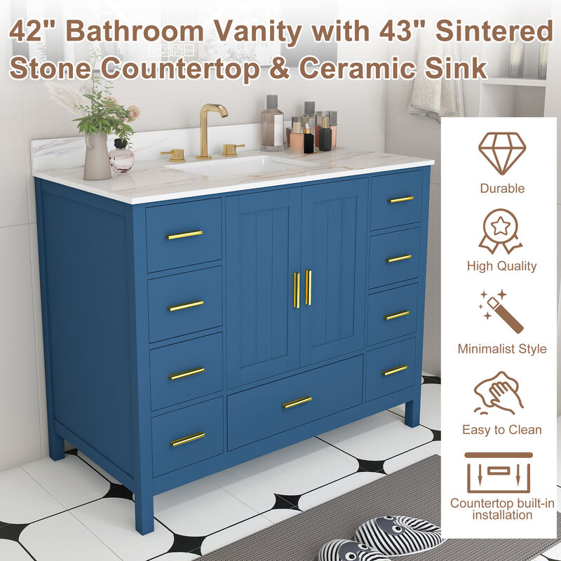 Vutden Bathroom Vanity with Sink image number 3