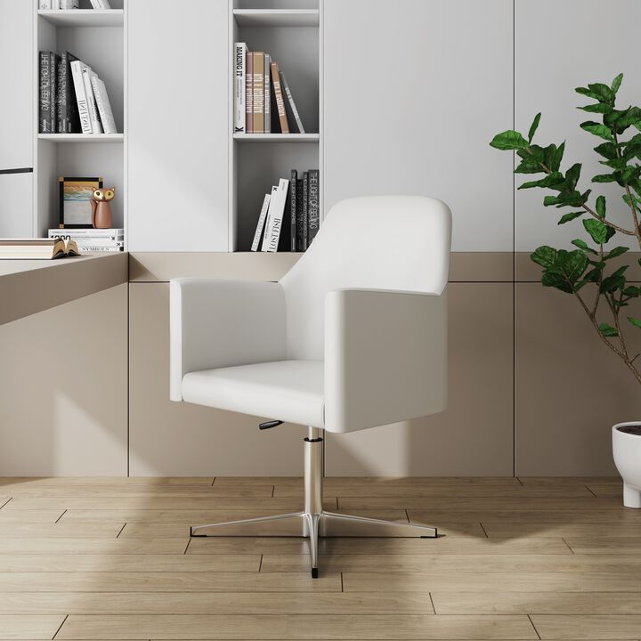 Pelo White Swivel Chair