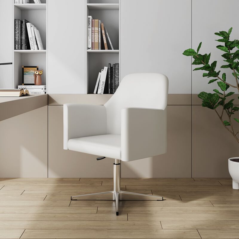 Pelo White Swivel Chair