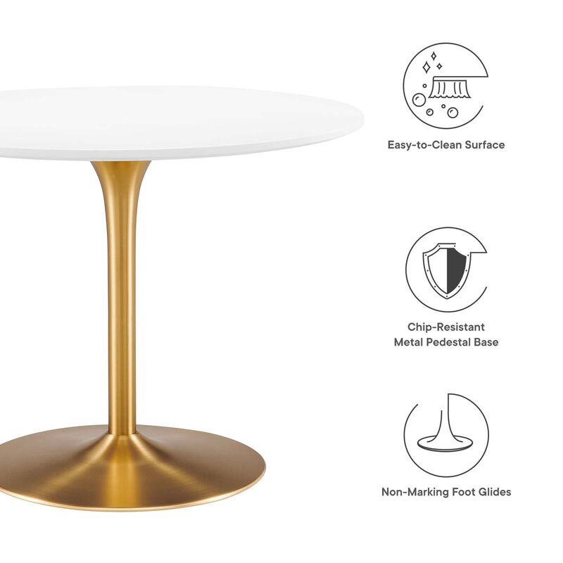 Modway - Pursuit 40" Dining Table White Gold