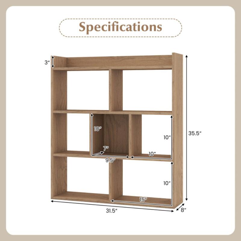 Hivvago 7 Cubes Open-back Bookshelf with Anti-Toppling Devices