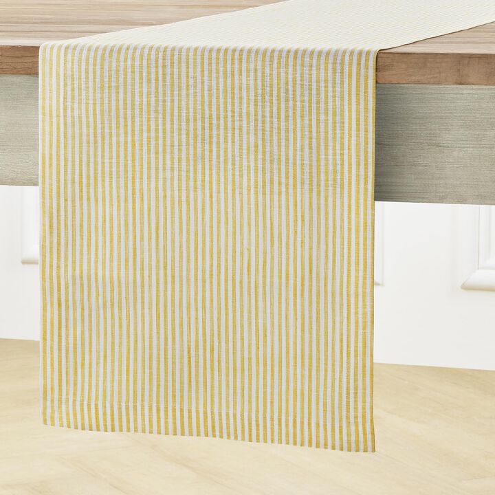 Solino Home 100% Pure Linen Table Runner - Narrow Stripe