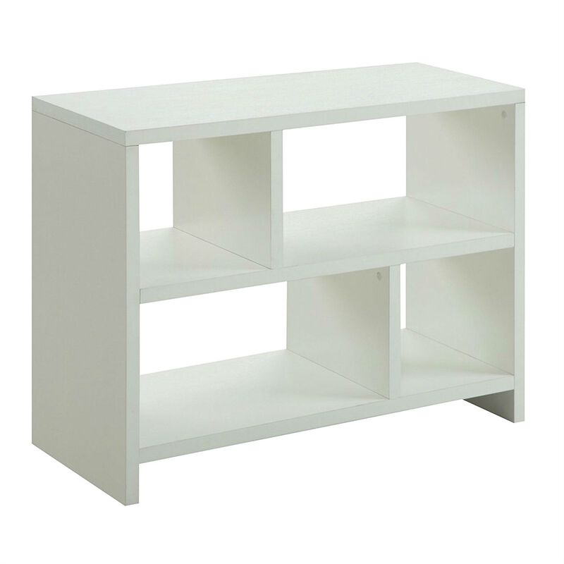 Hivvago White 2-Shelf Modern Bookcase Console Table