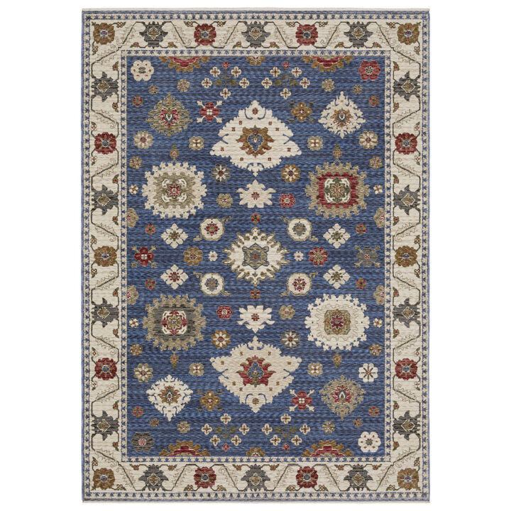 HomeRoots Floral Area Rug With Fringe