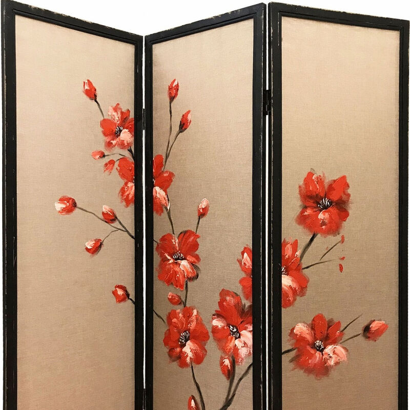 Fabric Folding Three-Panel Screen Room Divider for Privacy and Stylish Interiors