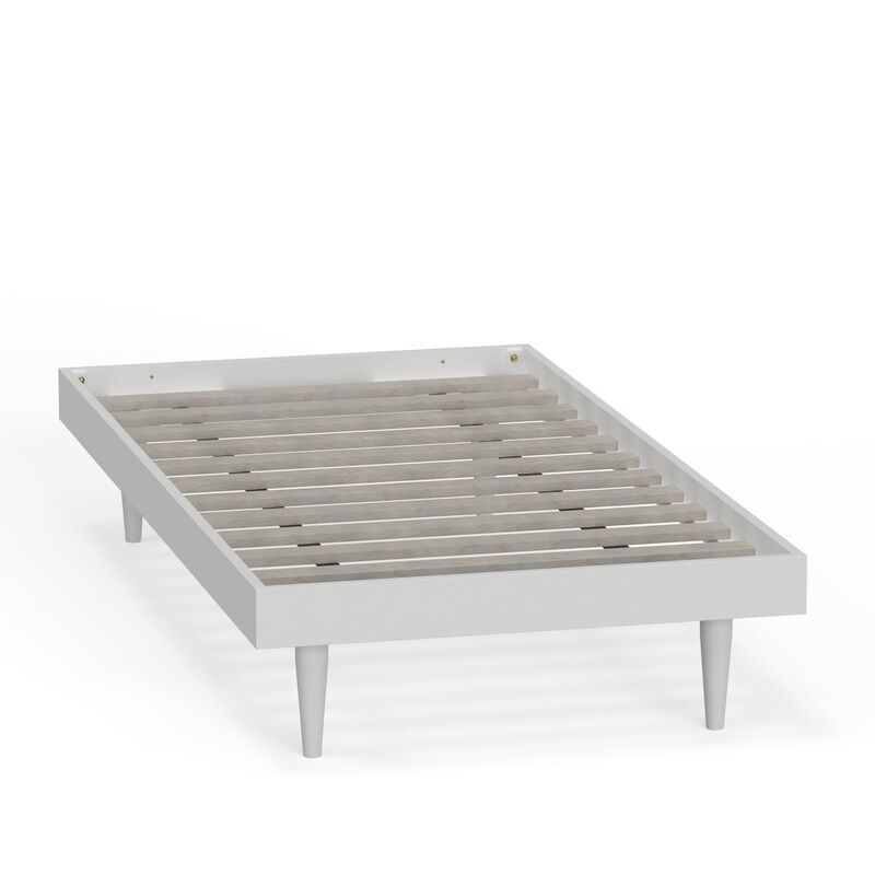 Comfort Pointe Sachse Twin Solid Wood Platform Bed Frame White