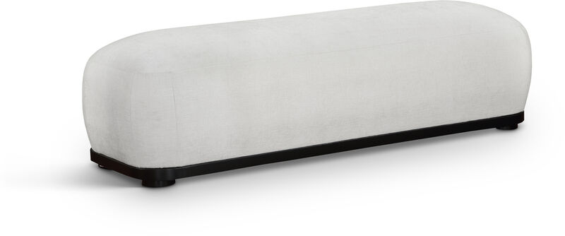 Meridian Furniture Calum Cream Chenille Fabric Bench