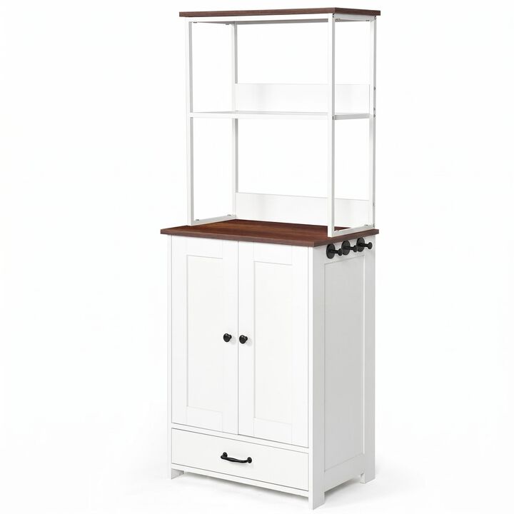 Pet Feeding Station with Bowls,Station with Storage,Dogs Cats feeding station with 2-level shelving