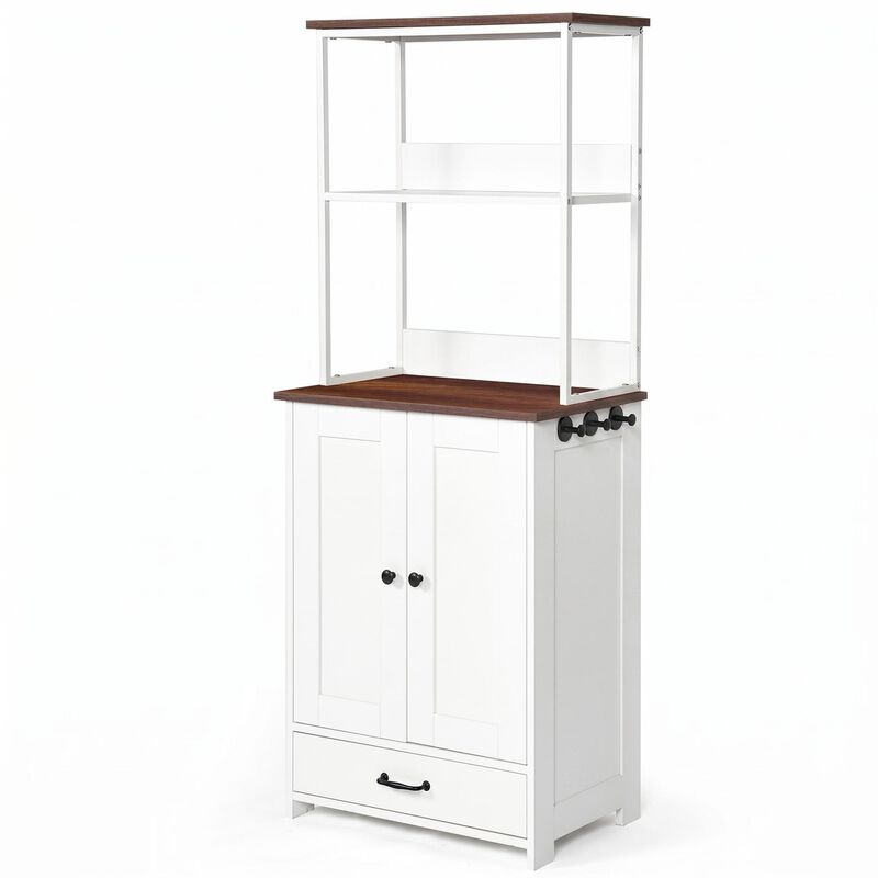 Pet Feeding Station with Bowls,Station with Storage,Dogs Cats feeding station with 2-level shelving image number 0