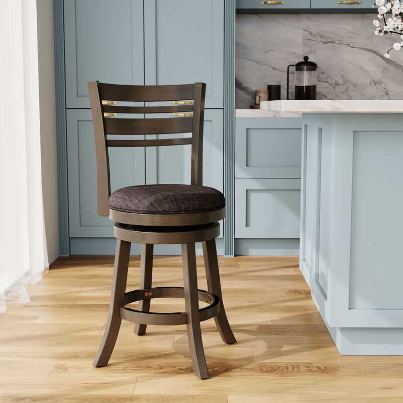 Streamdale 24" Swivel Counter Stool in Weathered Gray