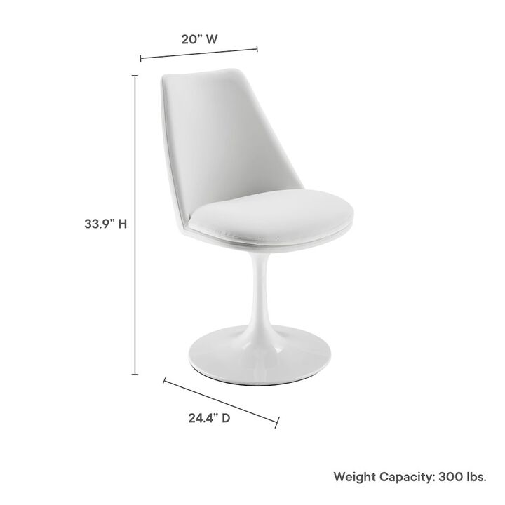 Lippa Swivel Dining Vegan Leather Side Chair