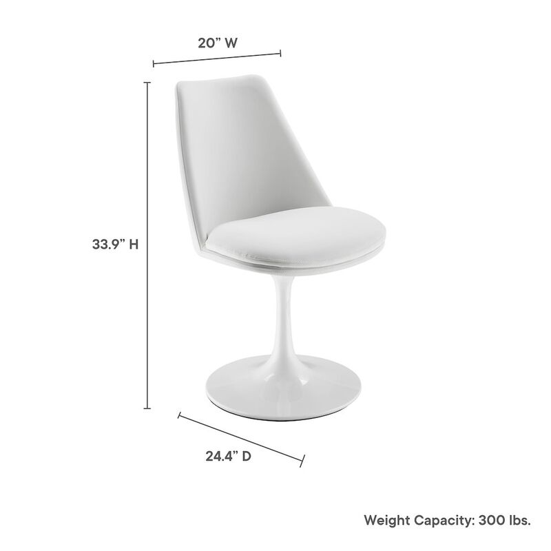 Lippa Swivel Dining Vegan Leather Side Chair image number 1
