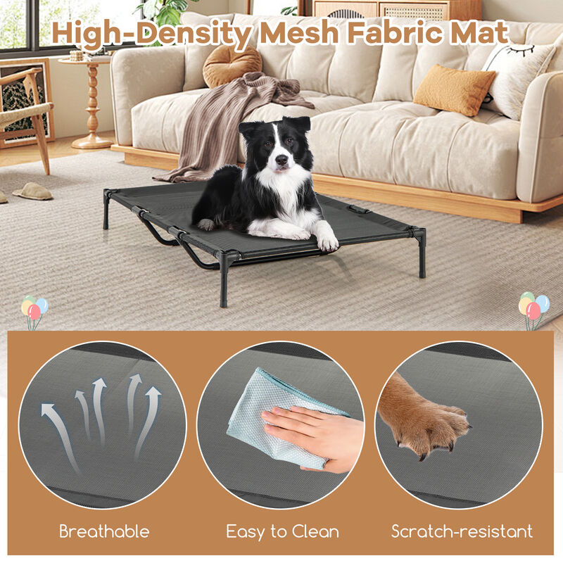 Outdoor Elevated Pet House with Ventilated Windows for Better Airflow