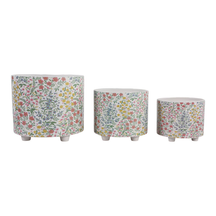 S/3 Floral Bouquets Planters
