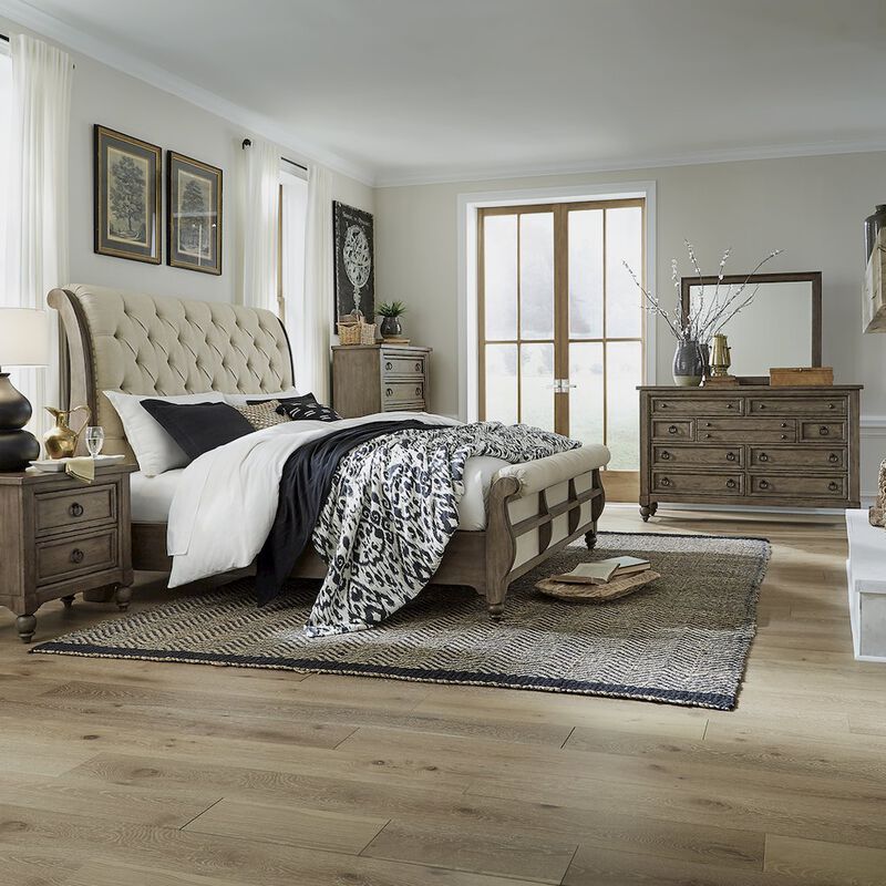 Liberty Furniture Americana Farmhouse King Sleigh Bed, Dresser & Mirror, Chest, N/S image number 1