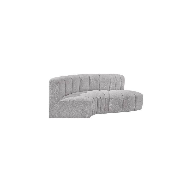 Meridian Furniture Arc Grey Boucle Fabric Modular Sofa
