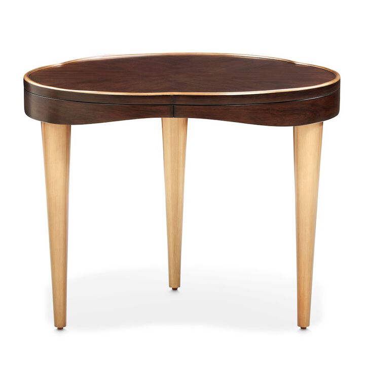 Michael Amini Camellia Field End Table - Warm Pecan
