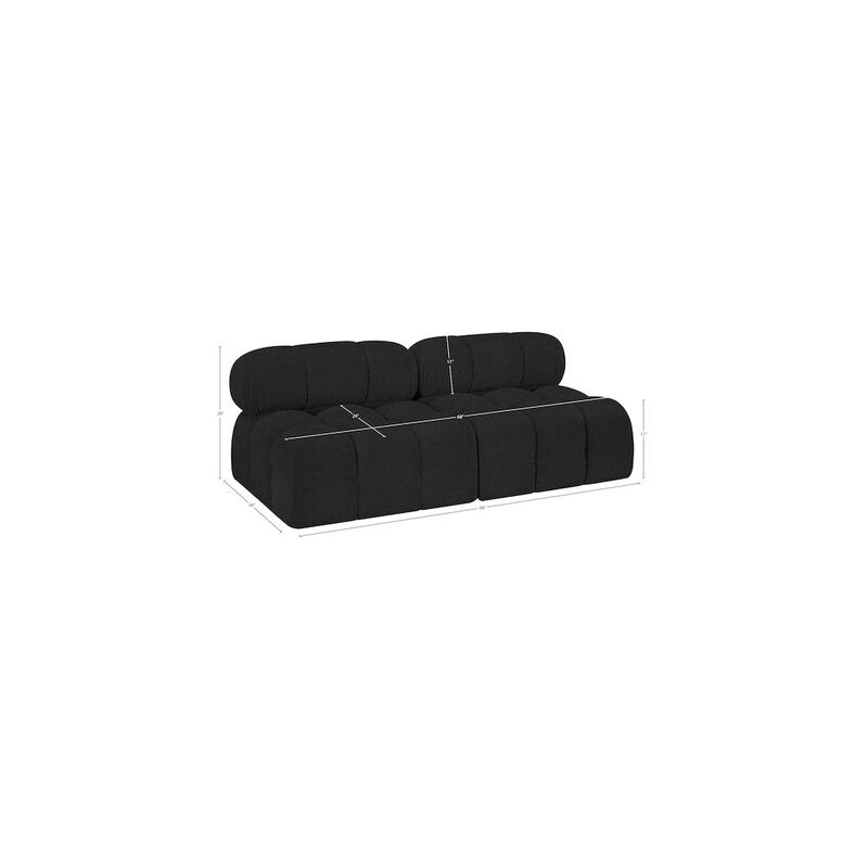 Meridian Furniture Ames Black Boucle Fabric Modular Sofa