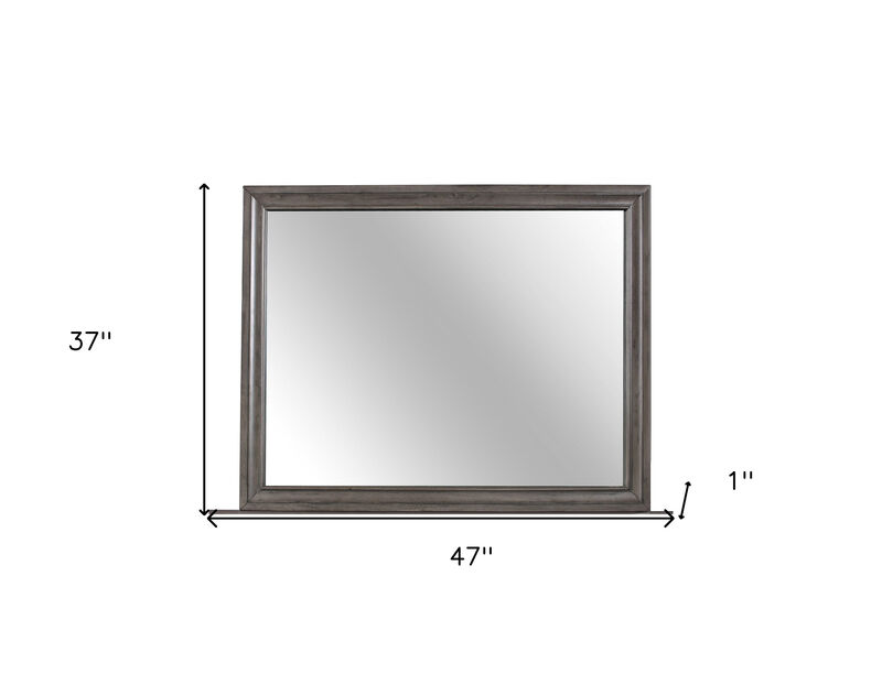 HomeRoots 37" Gray Wood Framed Accent Mirror image number 5