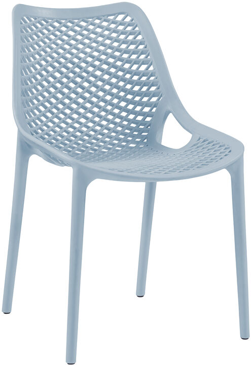 Meridian Furniture Mykonos Sky Blue Outdoor Patio Dining Chair, Set of 4