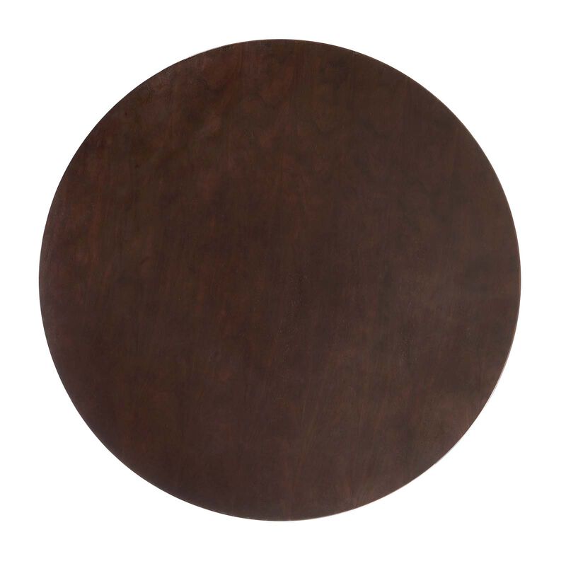 Modway - Lippa 60" Round Wood Grain Dining Table Gold Cherry Walnut
