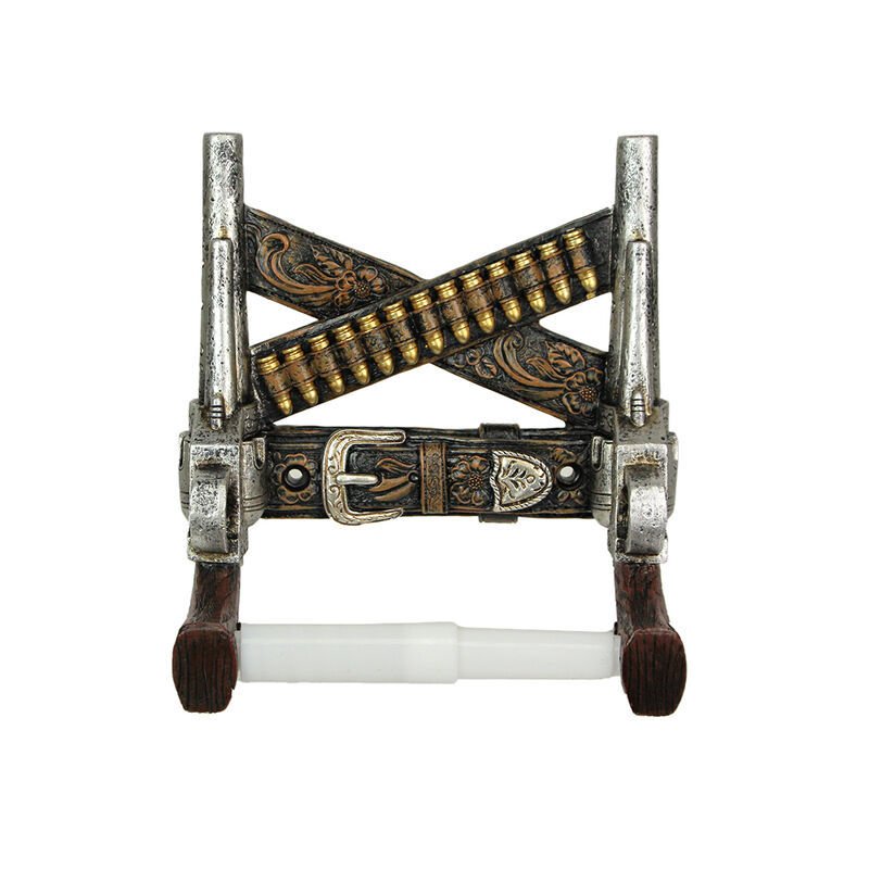 Wild West Gunslinger Holster Toilet Paper Holder Double Pistol Western Cowboy image number 1