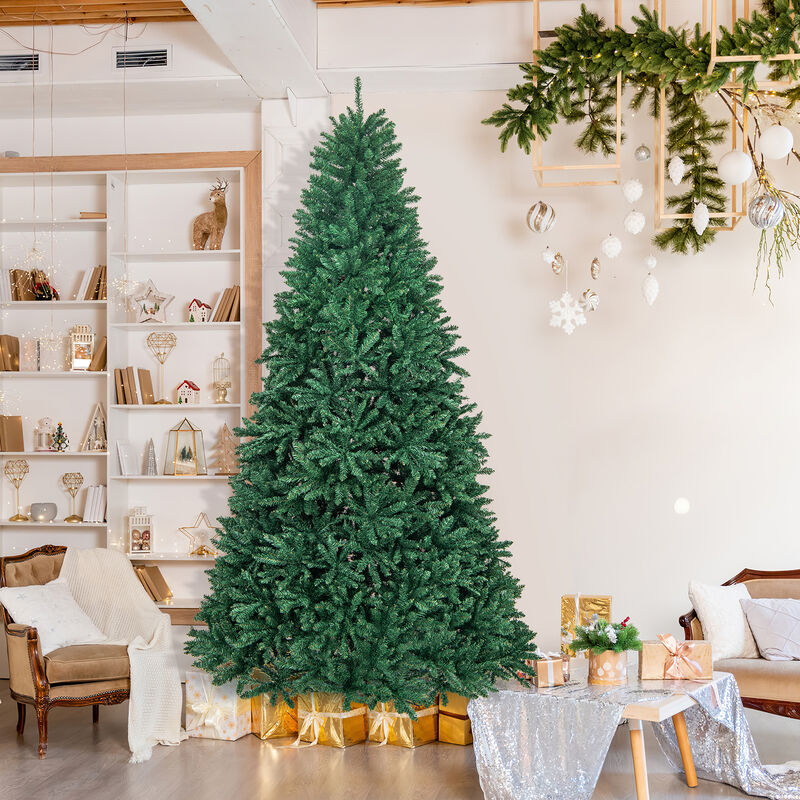 9 Feet Hinged Premium Artificial PVC Christmas Tree with Solid Metal Stand image number 1