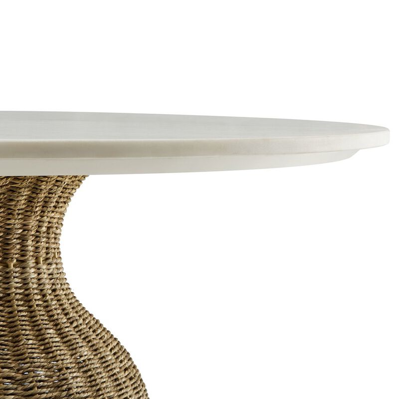 Zale 36" Marble and Seagrass Dining Table image number 6