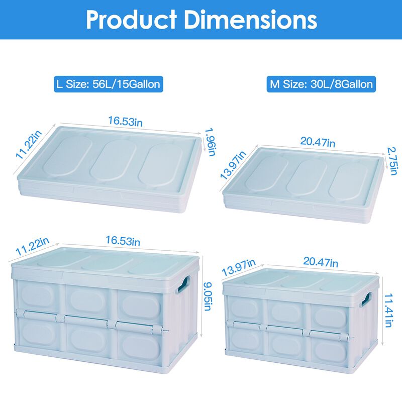 2Pcs 30L Collapsible Storage Bins