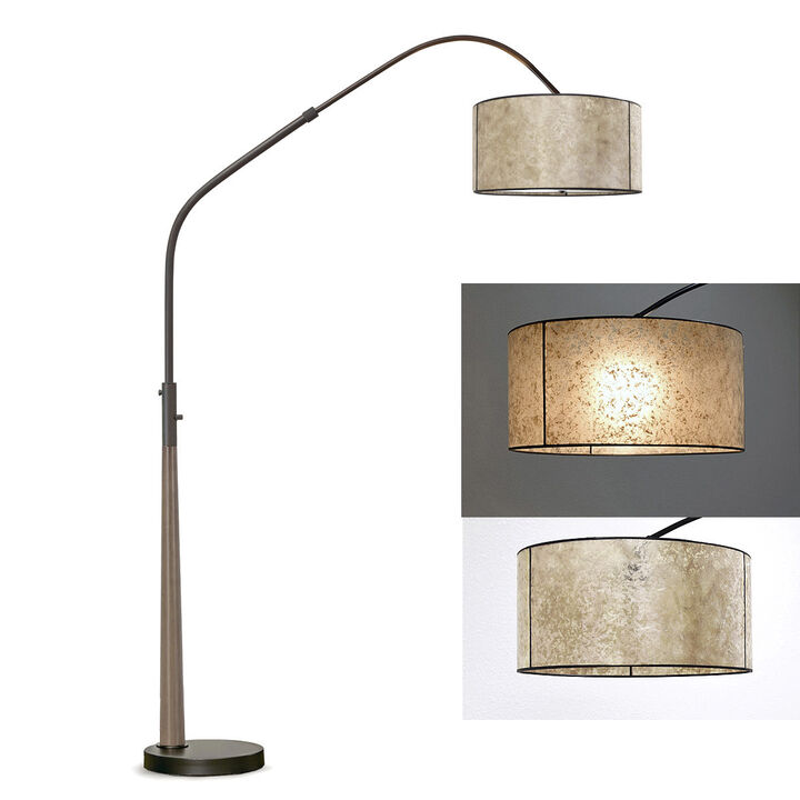 HOMEGLAM Century 81" Solid Wood Arched Floor Lamp with Dimmable LED Bulb