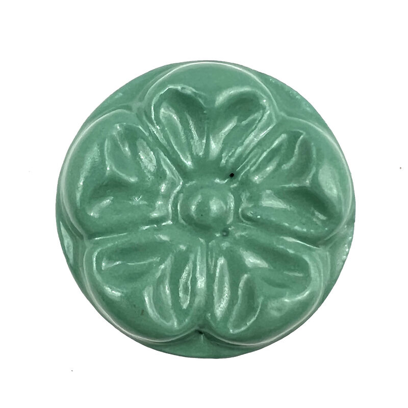 HomeRoots Set of Six Green Mushroom Knob Floral Ceramic Drawer Pull Knobs image number 0