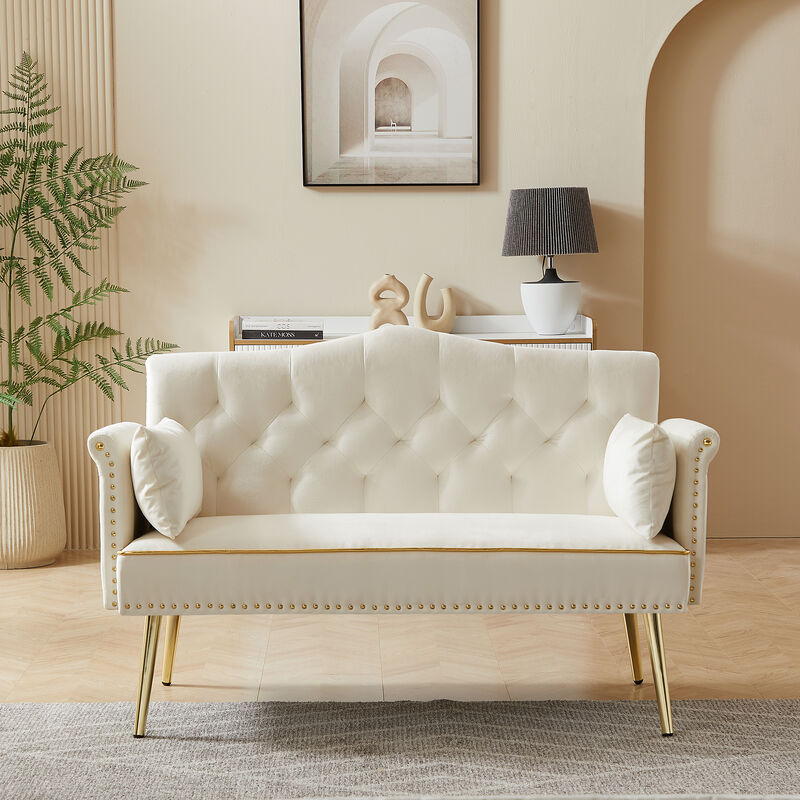 Strolk Modern Velvet Loveseat Sofa image number 1