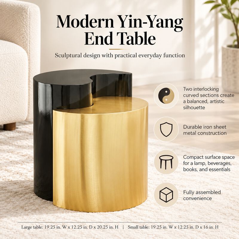 Durevique Yin-Yang End Table image number 3