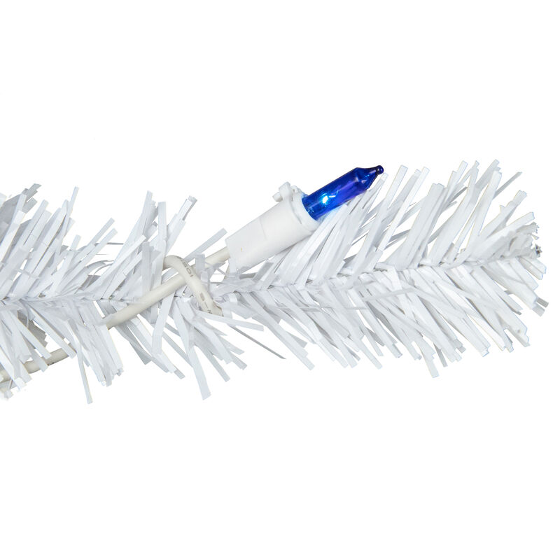 6.5' Pre-Lit Woodbury White Pine Pencil Artificial Christmas Tree  Blue Lights