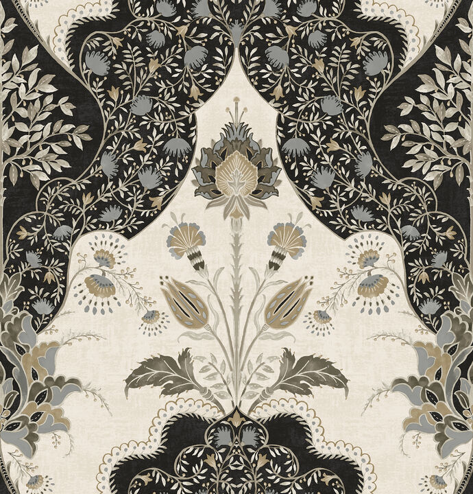Auden Black Floral Grandeur Wallpaper