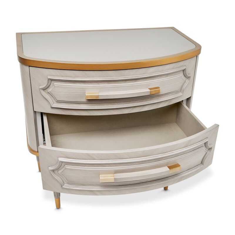 Michael Amini St. Charles 2-Drawer Nightstand - Dove Gray