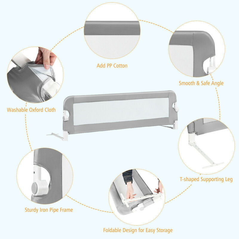 Extra Long Bed Safety Rail Guard for Children & Toddlers with Secure Stability image number 5