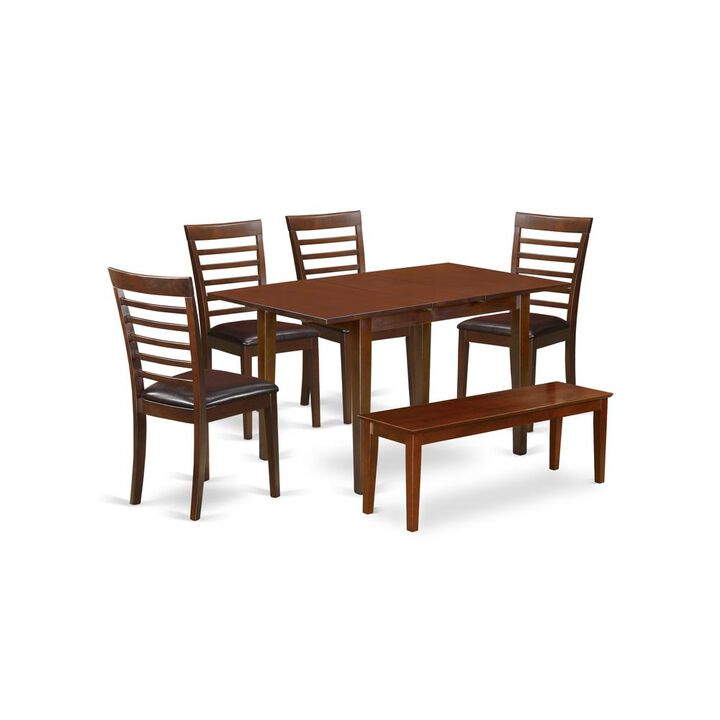 6 Pc small Table set - Table and 4 Dining Chairs plus Bench
